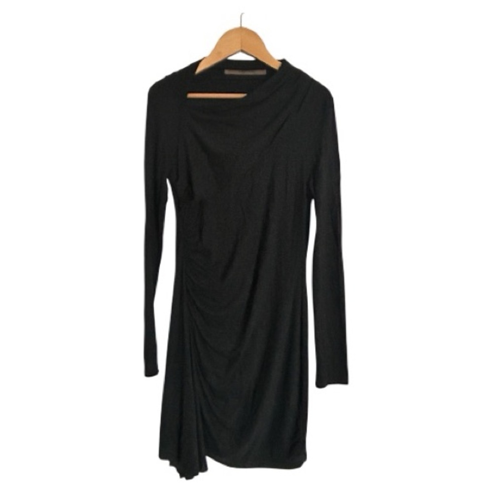 NWOT Enza Costa Lurex Jersey Slash Mini Dress in Black - Picture 3 of 10